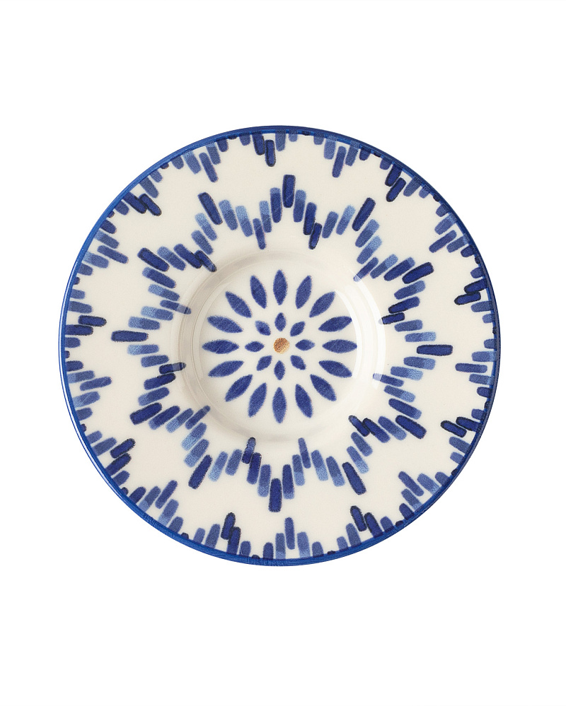 Набор фарфоровых чайных блюдец Luxe Mixte из 6 шт., 13x13 см - синий