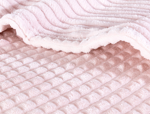 Покрывало полутораспальное Emile Wellsoft с двусторонним тиснением 200x220 см. - пудровое