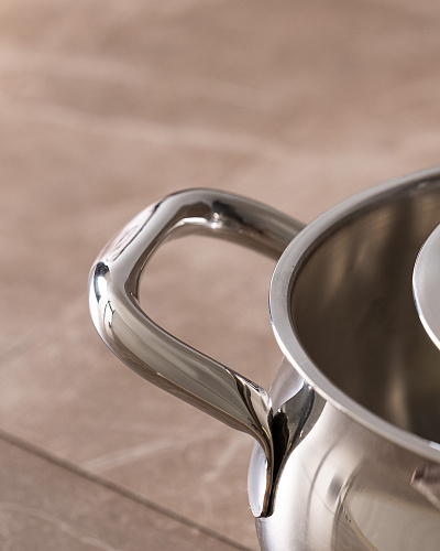 Кастрюля Vera с крышкой глубокая 16 см, нержавеющая сталь