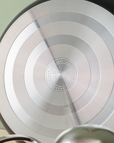 Комплект алюминиевой посуды Titanium 18см, 22см, 26см, 26см - бордовый. 7 предметов.