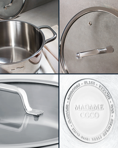 Кастрюля с крышкой Nova 4,2 л. - серебристая