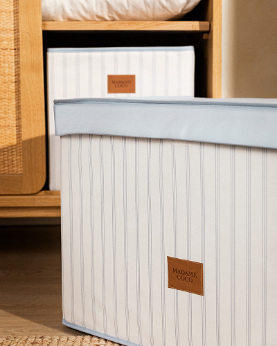 Контейнер для хранения белья Nuage 58,5x38x40 см. - белый / голубой