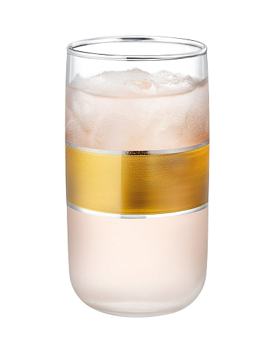 Набор стеклянных стаканов для напитков Musette Heike Gold из 4 шт., 365мл