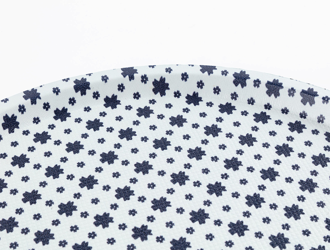 Круглый поднос Rêve Bleu Fleur 36,5x36,5x2 см. - белый / синий