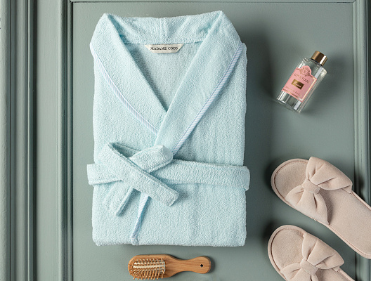 Женский халат Belda с шалевым воротником и ремешком S-M, хлопок