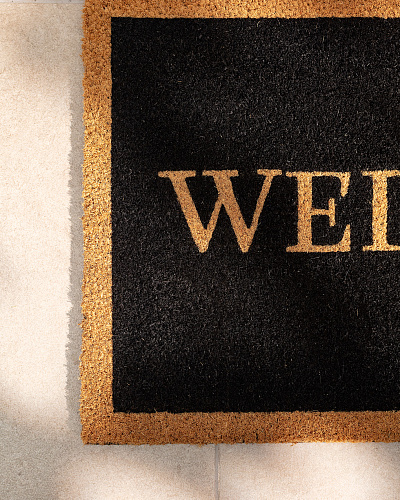 Придверный коврик Provence 45x100 см. - горчичный / черный