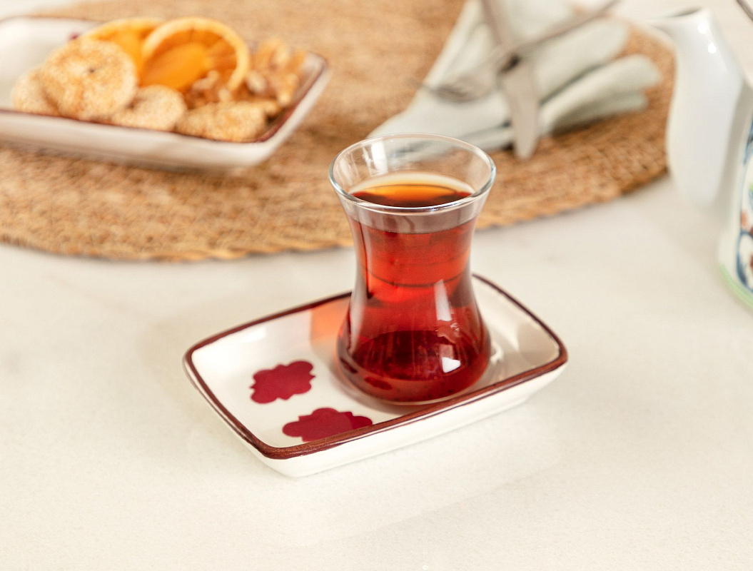 Керамическая тарелка Vie Rouge Oiseau 12,5 см - белая / красная