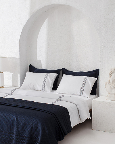 Комплект постельного белья двуспальный Rodez Yacht Collection с 4 наволочками и покрывалом 240x260 см, - хлопок