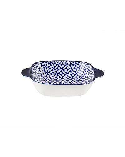 Квадратная тарелка Rêve Bleu Bourges, 17,6X13,5X3,8 см., синий/белый