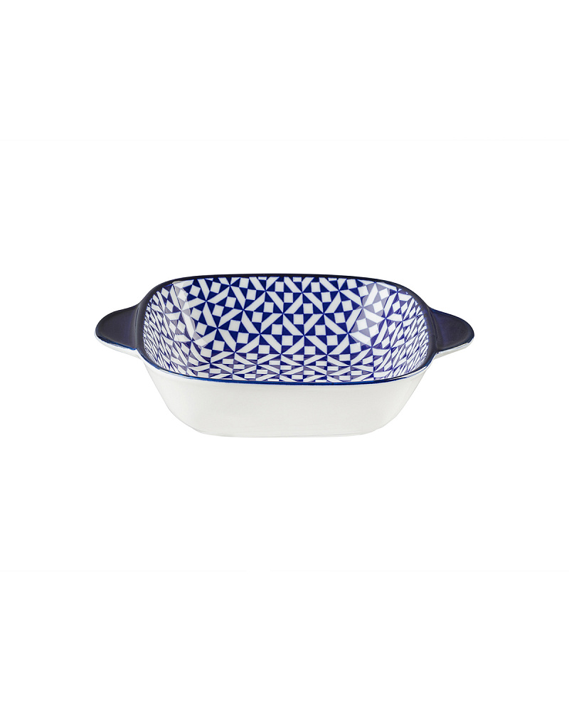 Квадратная тарелка Rêve Bleu Bourges, 17,6X13,5X3,8 см., синий/белый