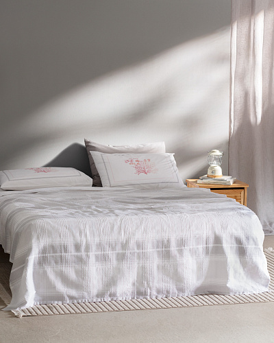 Комплект постельного белья полутораспальный Edgard с вафельным покрывалом 160x240 см, - хлопок, лиоцелл