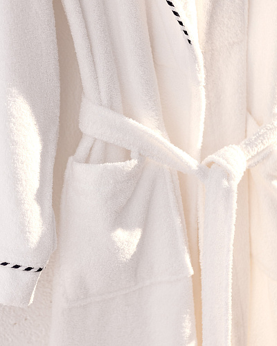 Набор банный унисекс халат и полотенце Jack 2 шт., L-XL р., 50x90 см. - белый