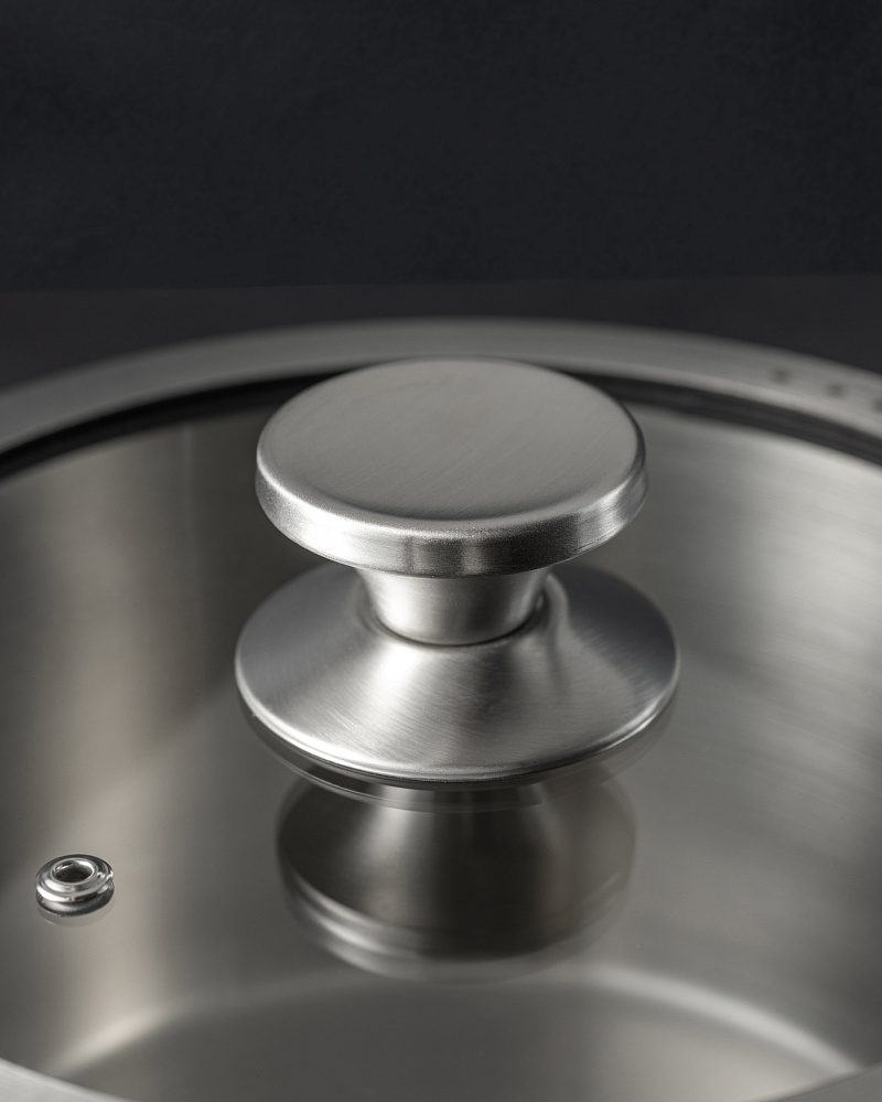 Кастрюля Raye с крышкой 22x13,5 см. - нержавеющая сталь