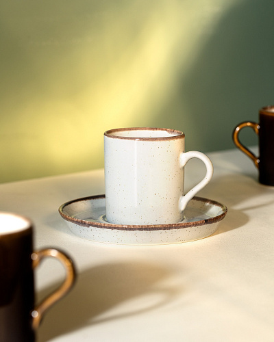 Набор кофейных чашек Ramona на 6 персон 90 мл. - серый