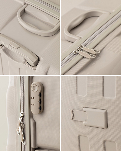 Чемодан Huitre размера S, 2,65 кг  - бежевый