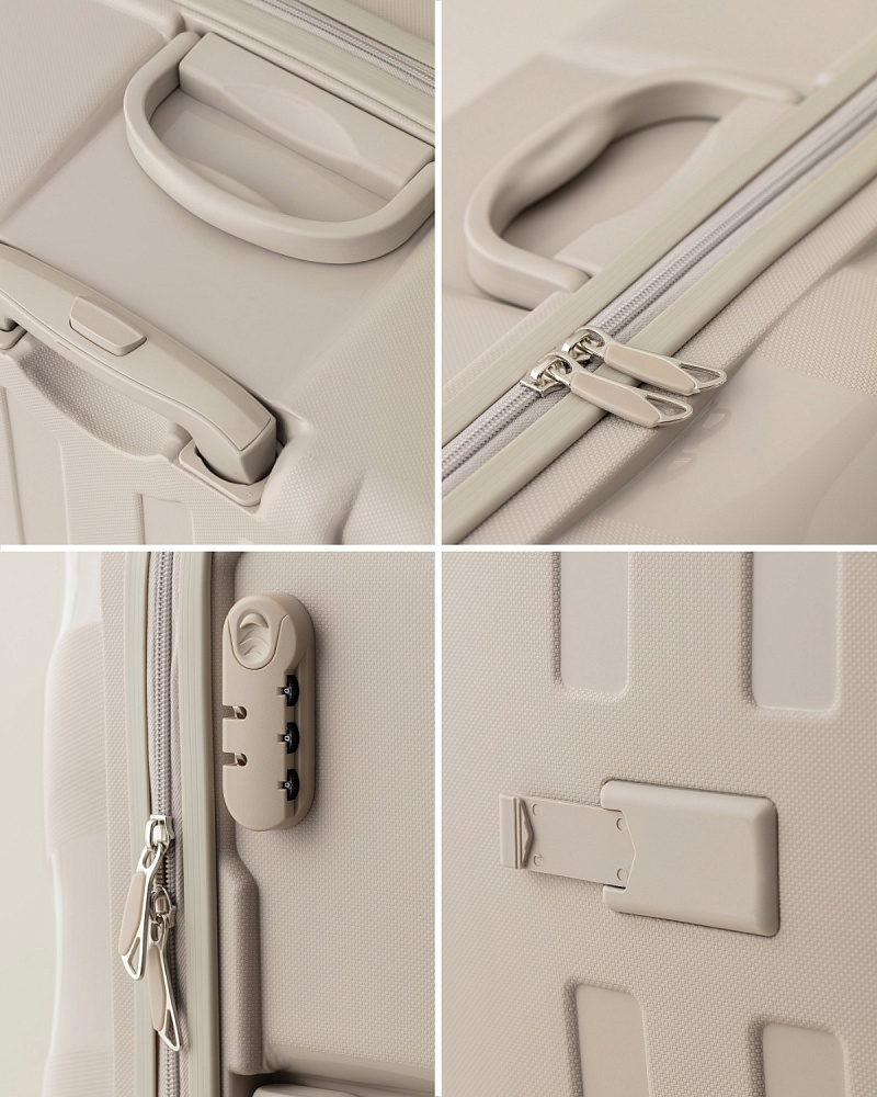 Чемодан Huitre размера S, 2,65 кг  - бежевый