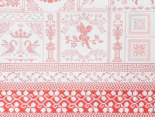 Скатерть Lirije 160x160 см. - красная / белая