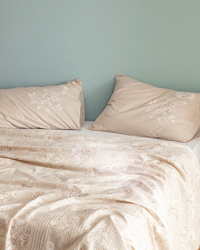 Комплект постельного белья полутораспальный Berne с вафельным покрывалом 160x240 см, - хлопок, лиоцелл