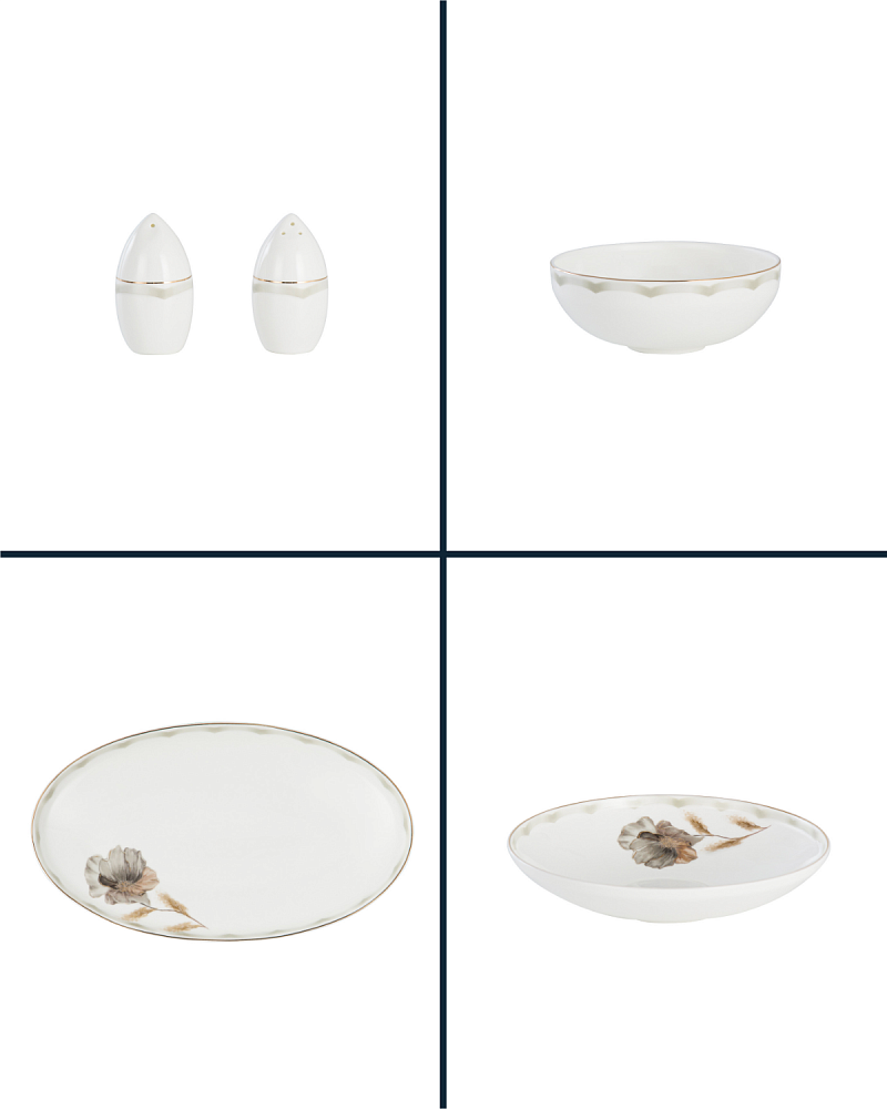 Столовый сервиз Leda из 56 предметов, - фарфор