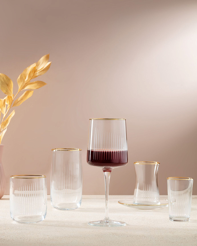 Набор бокалов для вина Musette Serenity Gold из 4 шт., 320мл