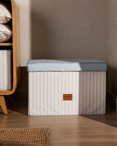 Контейнер для хранения белья Nuage 58,5x38x40 см. - белый / голубой