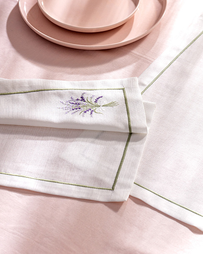 Набор сервировочных ковриков La Lavande из 2 шт., 32x48 см. - белый / лиловый