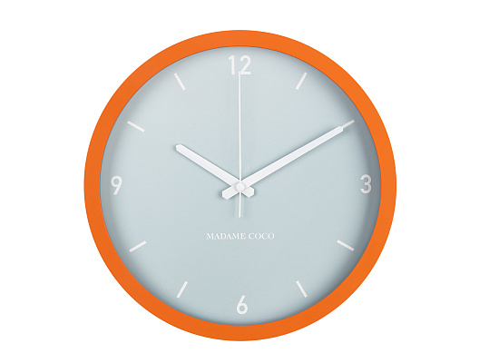 Настенные часы Eloi 30x30x3 см. - голубые / оранжевые