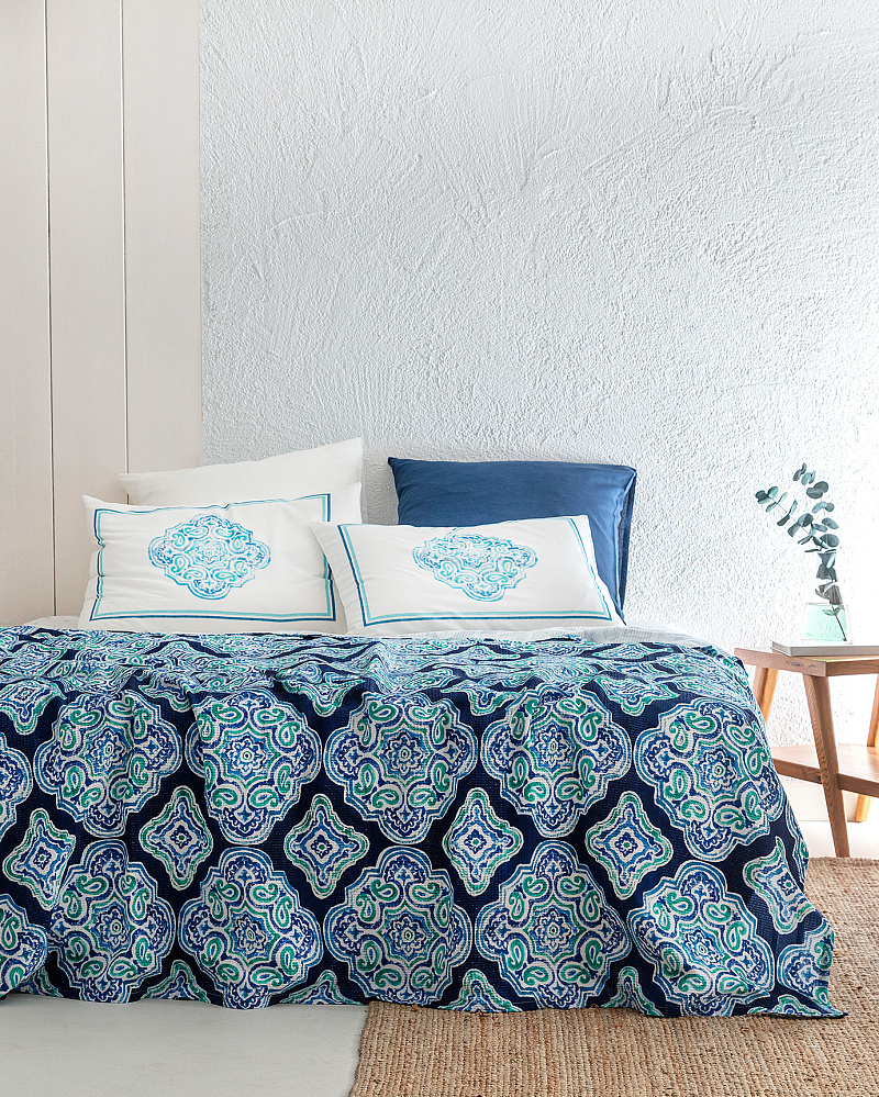 Комплект постельного белья полутораспальный Carel Cardi с вафельным покрывалом 160x240 см, хлопок