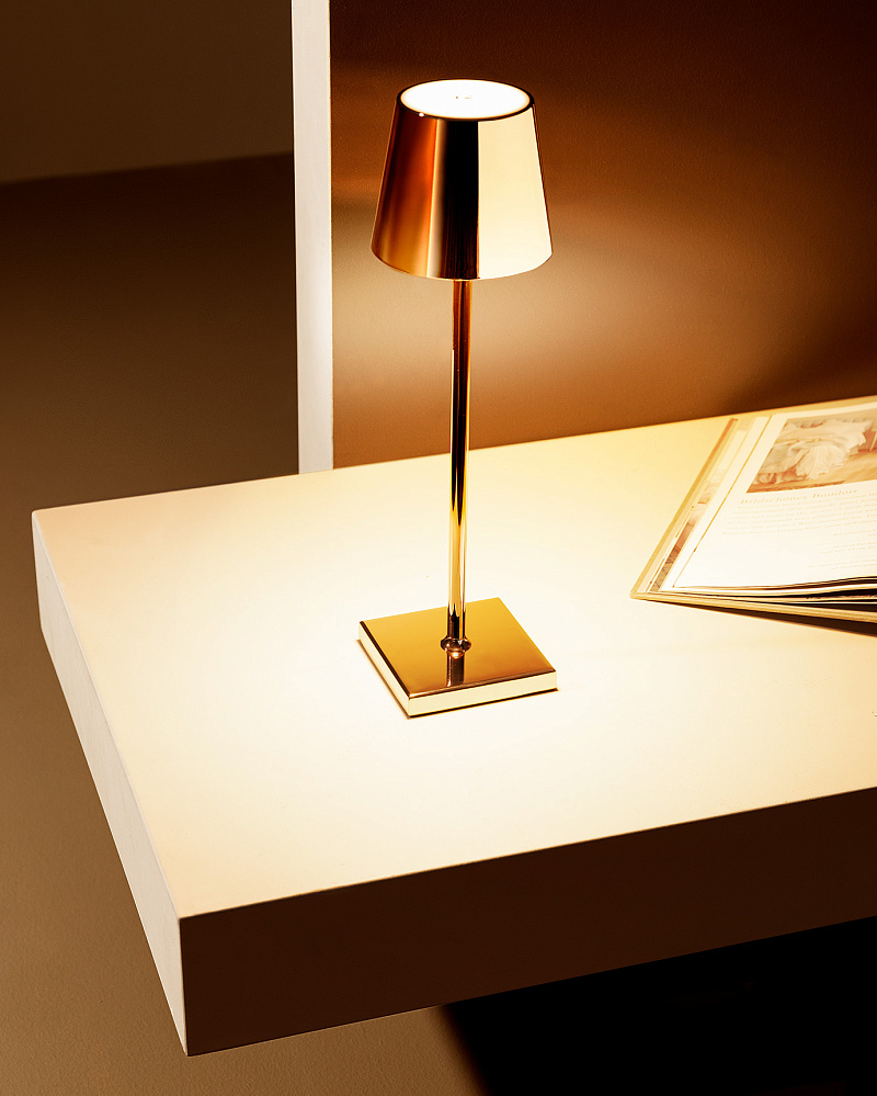 Абажур Bonar Touch 10x10x38 см. - золотистый / розовый