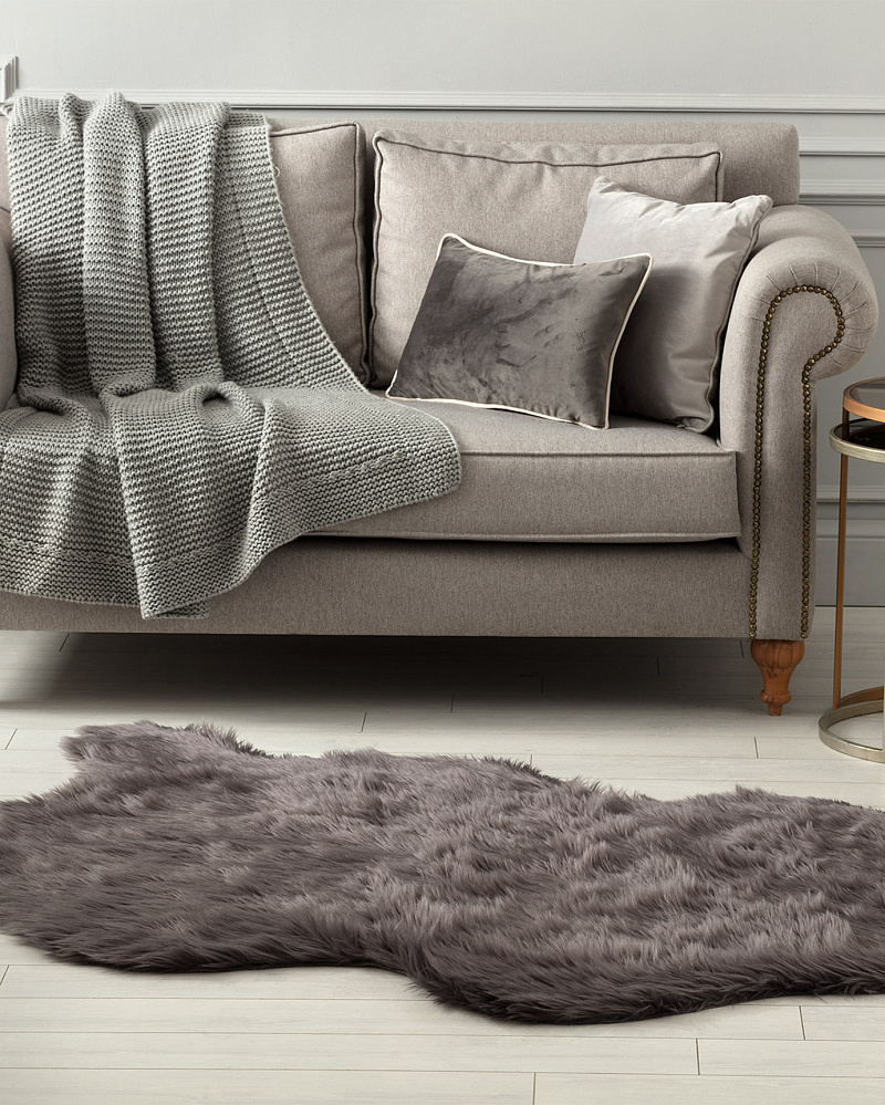 Плюшевый коврик Leila 120x180 см. - темно-серый