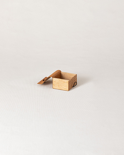 Шкатулка бамбуковая Simone 7 см. - бежевая