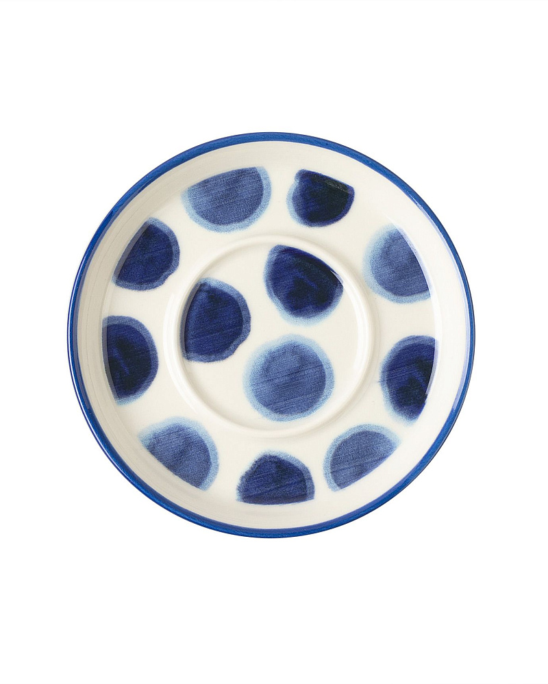 Набор фарфоровых чайных блюдец Grand Rond из 6 шт., 12x12 см - синий