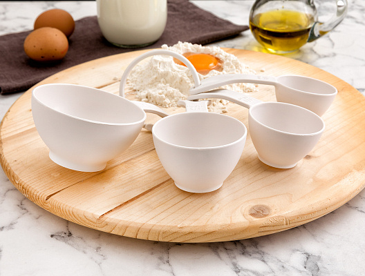 Набор мерных ложок Paddle из 4 шт., 9x22x6,5 см. - экрю