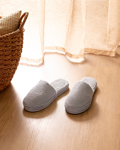 Махровые тапочки Coralie - серые