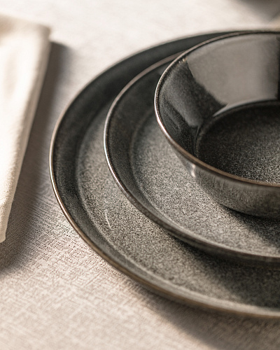 Столовый сервиз Bondy из 24 шт. - темно-серый