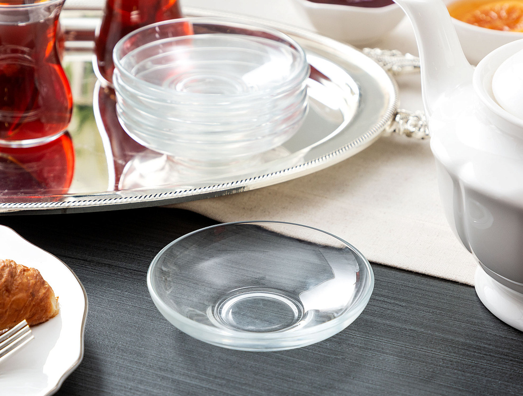 Набор стеклянных блюдец Tace из 6 шт., 12x12x1,7 см