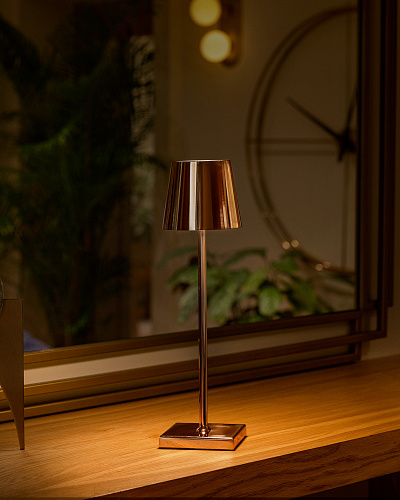 Абажур Bonar Touch 10x10x38 см. - золотистый / розовый