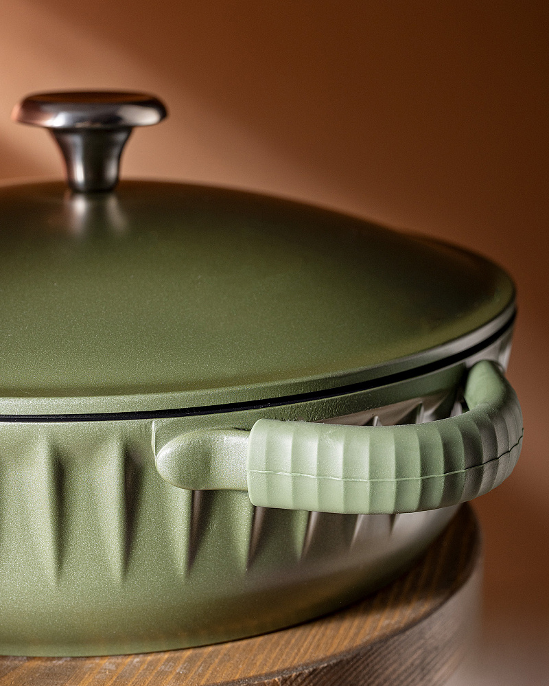 Кастрюля Freya с крышкой и силиконовыми съемными ручками 4,2 л., - алюминий