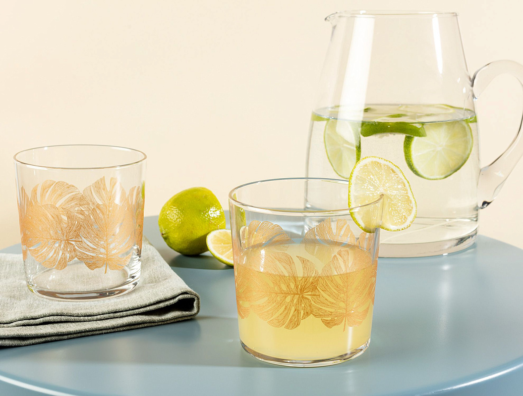 Набор стеклянных стаканов для напитков Pierretta-Golden из 4 шт., 380мл