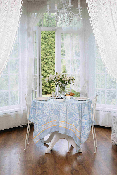 Скатерть Wanzele 160x250 см. - голубая