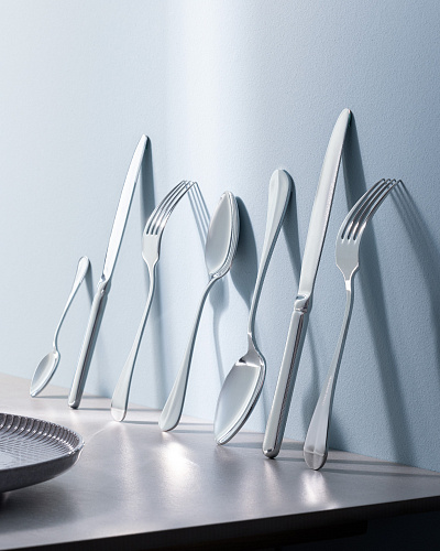 Набор столовых приборов Fleur de Lys из 84 шт. - серебристый