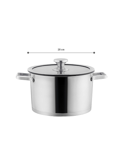 Кастрюля Raye с крышкой 20x12,5 см. - нержавеющая сталь