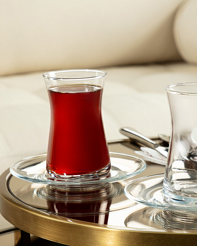 Набор стеклянных чашек и блюдец Gemma из 6 шт., 170 мл