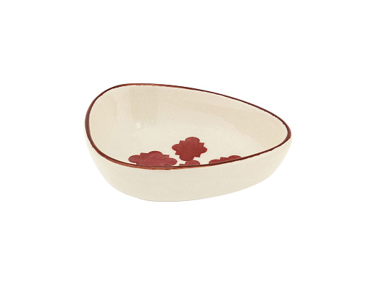 Блюдо керамическое Vie Oiseau Bowlvie Rouge Family 12 см  - бело-красный