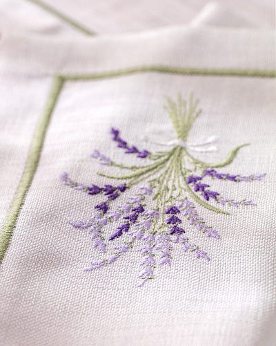 Набор сервировочных ковриков La Lavande из 2 шт., 32x48 см. - белый / лиловый