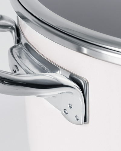 Набор посуды Titanium из 7 шт., 18-22-26 см. - белый / черный