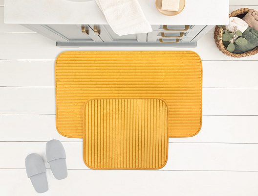 Набор ковриков для ванной Mathilda из 2 шт., 60x100+50x60 см. - желтый