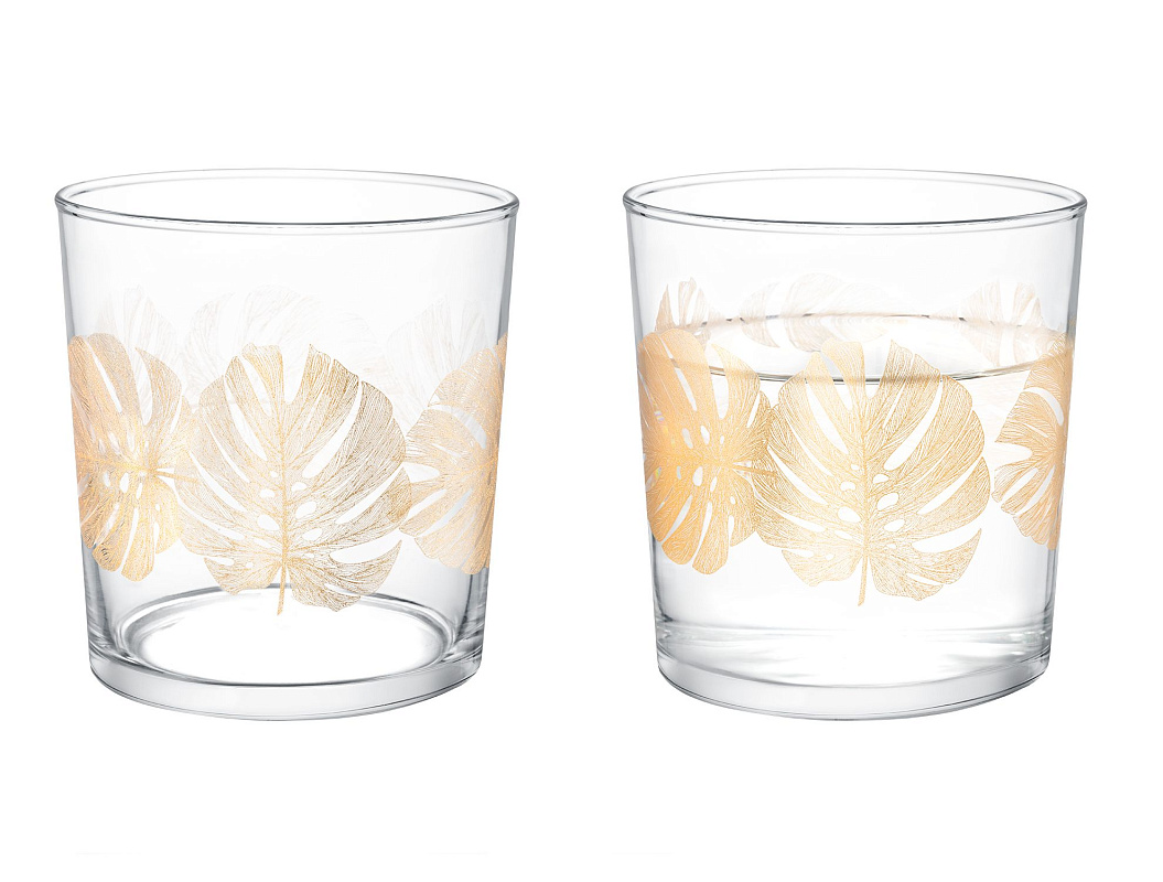 Набор стеклянных стаканов для напитков Pierretta-Golden из 4 шт., 380мл