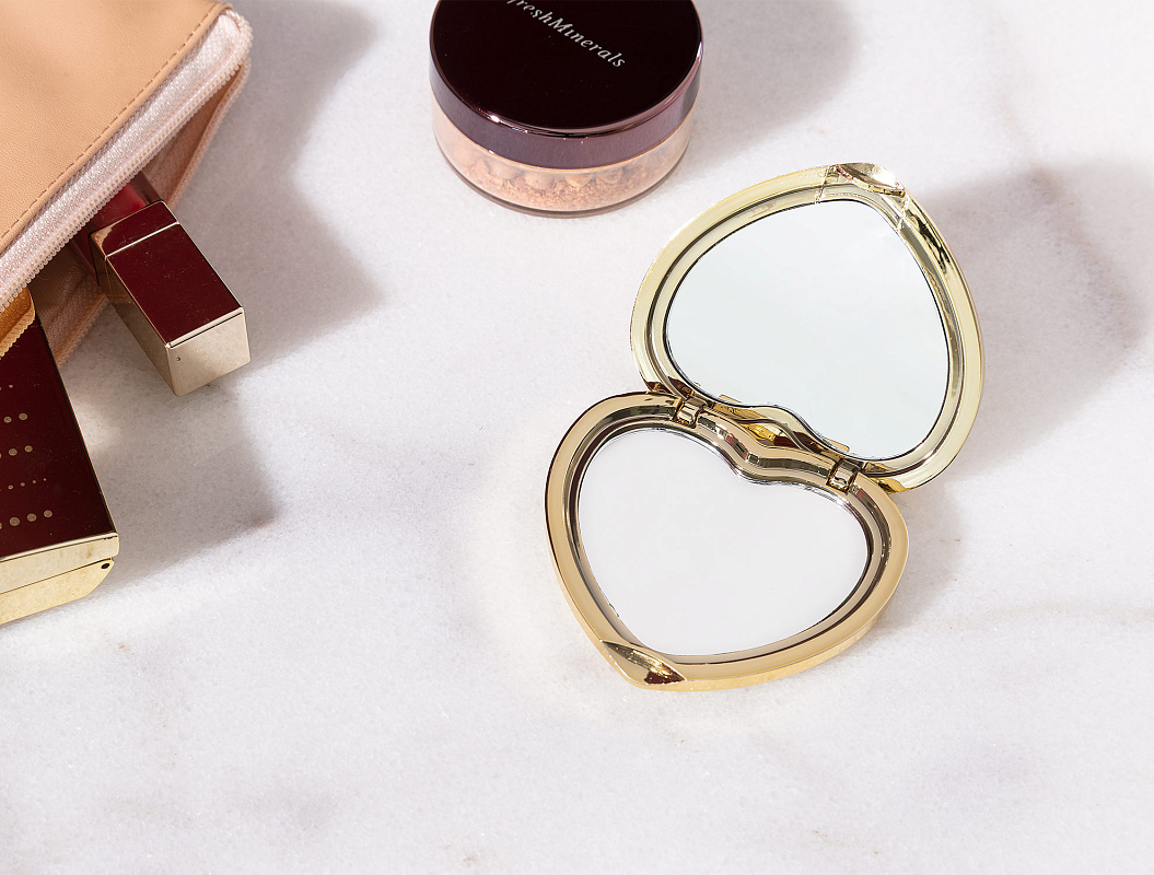 Мини-зеркало Arian 7x6x1,5 см. - золотистое