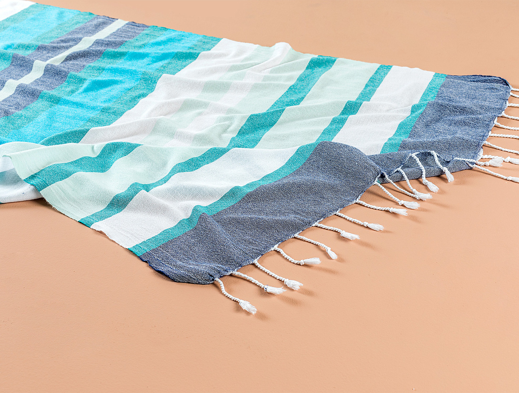 Полотенце пляжное Tilda Peshtemal 90x160 см. - синее / голубое